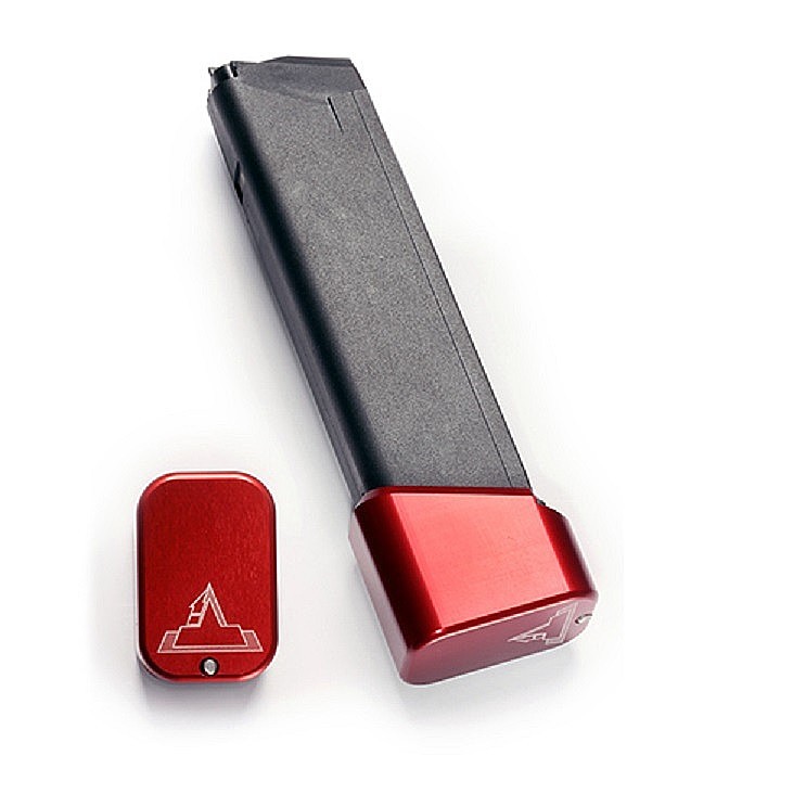 Killer Innovations Velocity Mag Base Pad For Glock 9mm/.40 – Red Anodized Aluminum Floor Plate